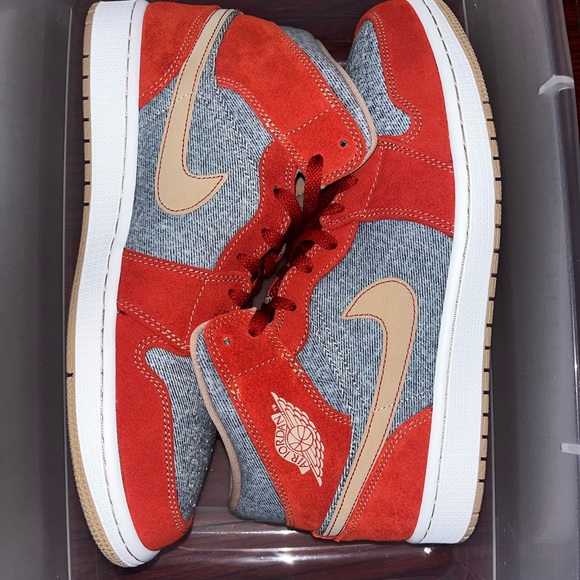 Brand new, jordan 1 denim red mid